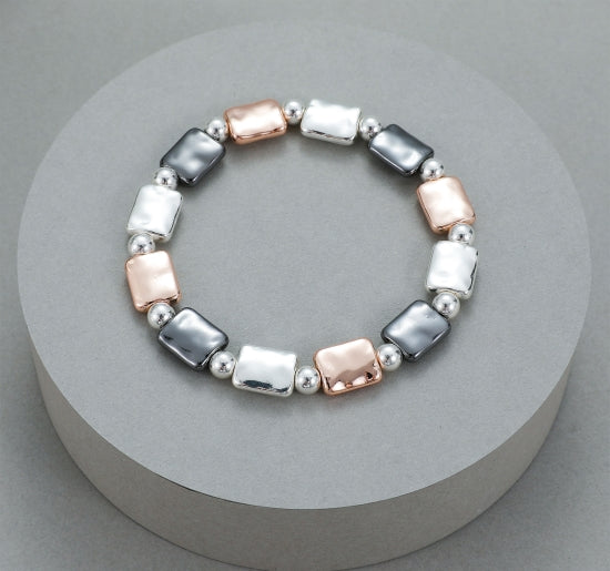 3 Tone Squares Bracelet