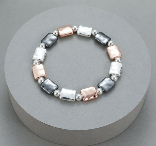 3 Tone Squares Bracelet
