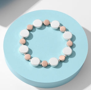 Silver & Rose Gold Circles Bracelet