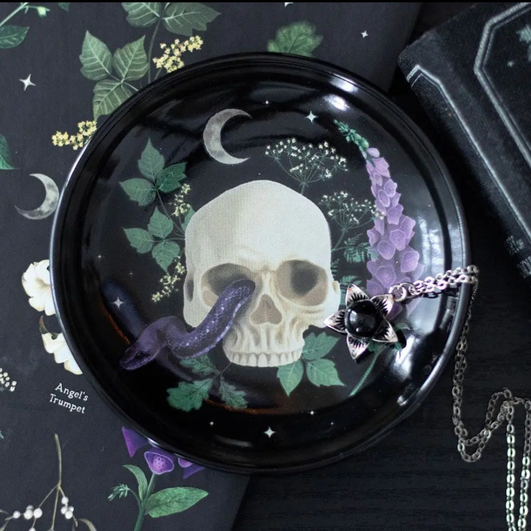 Venom & Vines Gothic Skull Trinket Dish
