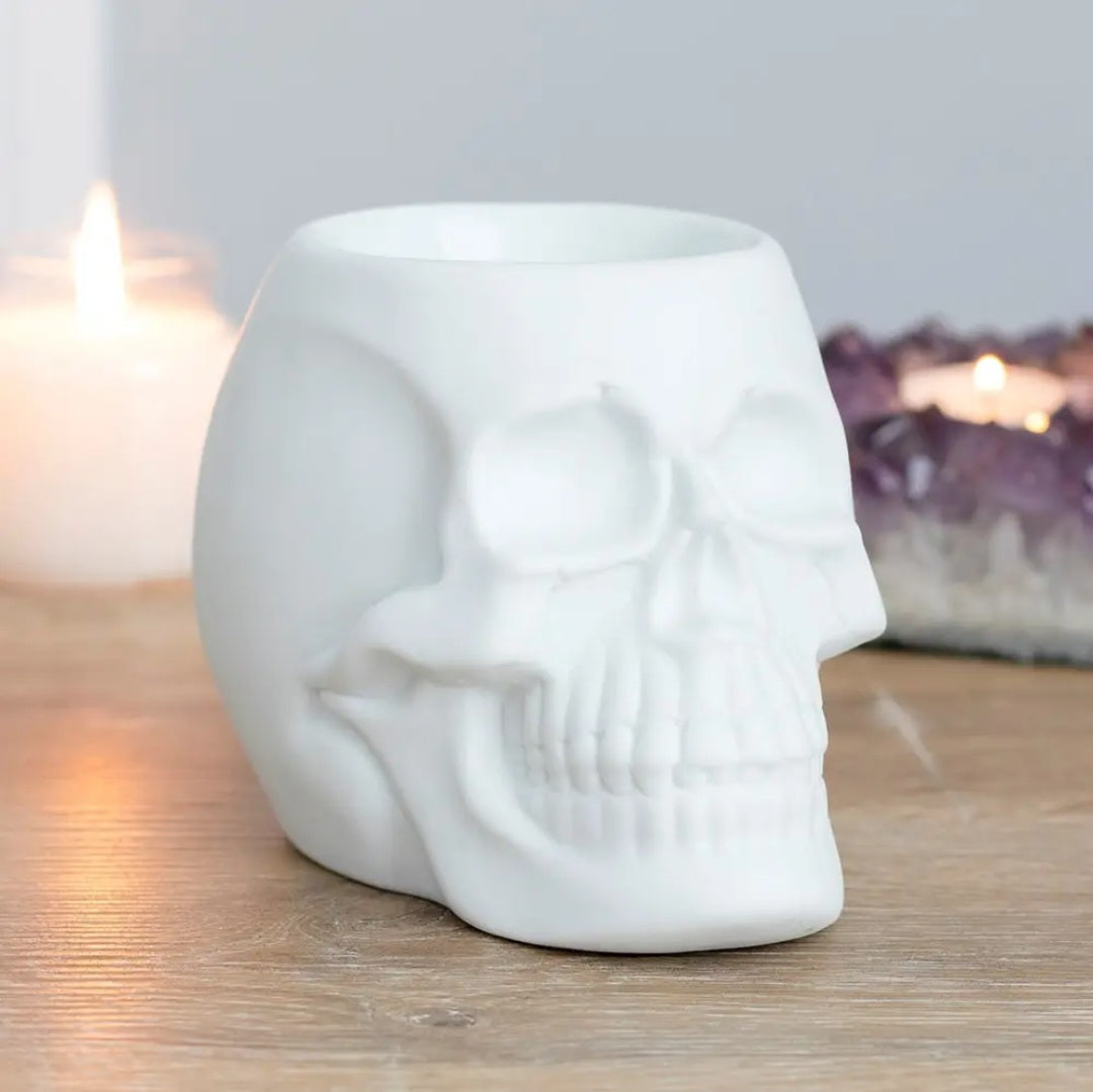 White Skull Oil Burner & Wax Warmer