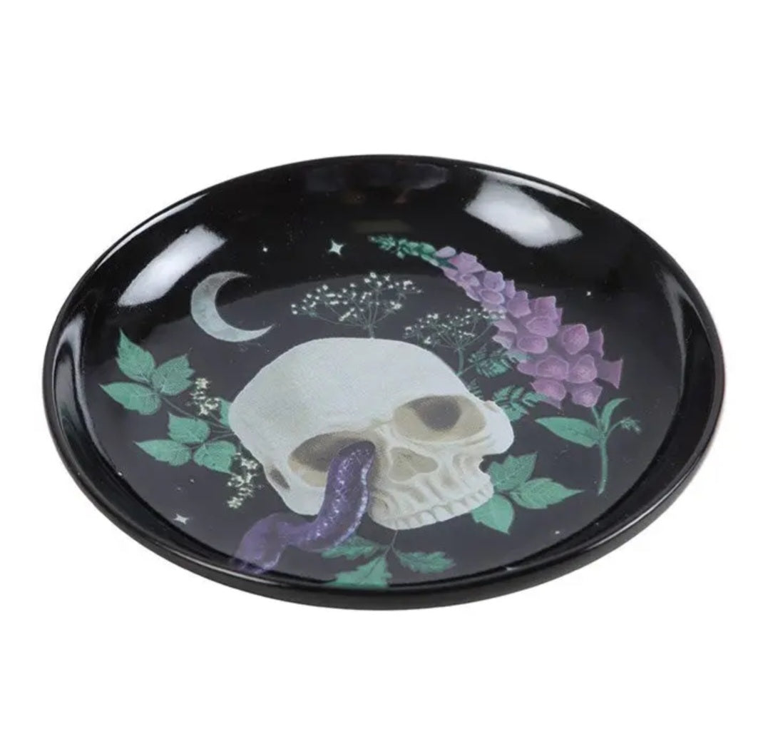 Venom & Vines Gothic Skull Trinket Dish