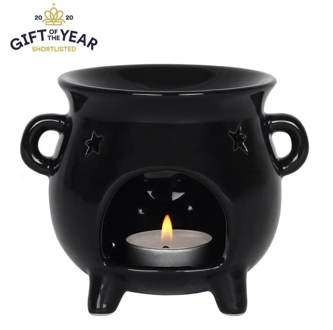 Gothic Black Cauldron Oil Burner & Wax Warmer